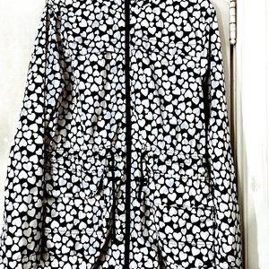 Brave Soul Ray Rain Mac in Heart Print Rain Jacket